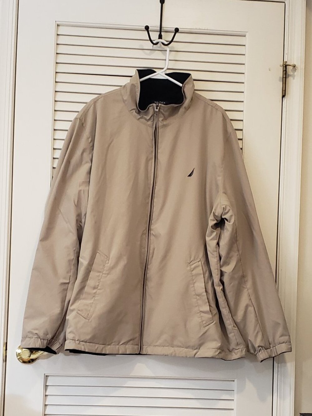 Nautica Men's reversible windbreaker/fleece jacket Tan/blue Size XXL